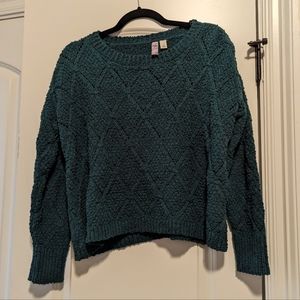 Francesca's dark green crop sweater size small